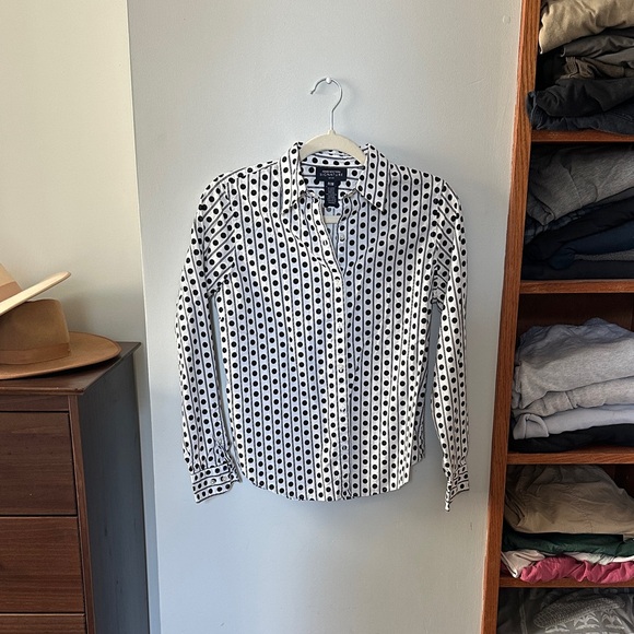 Jones New York Black and White Geometric Men's Shirt - Picture 1 of 3